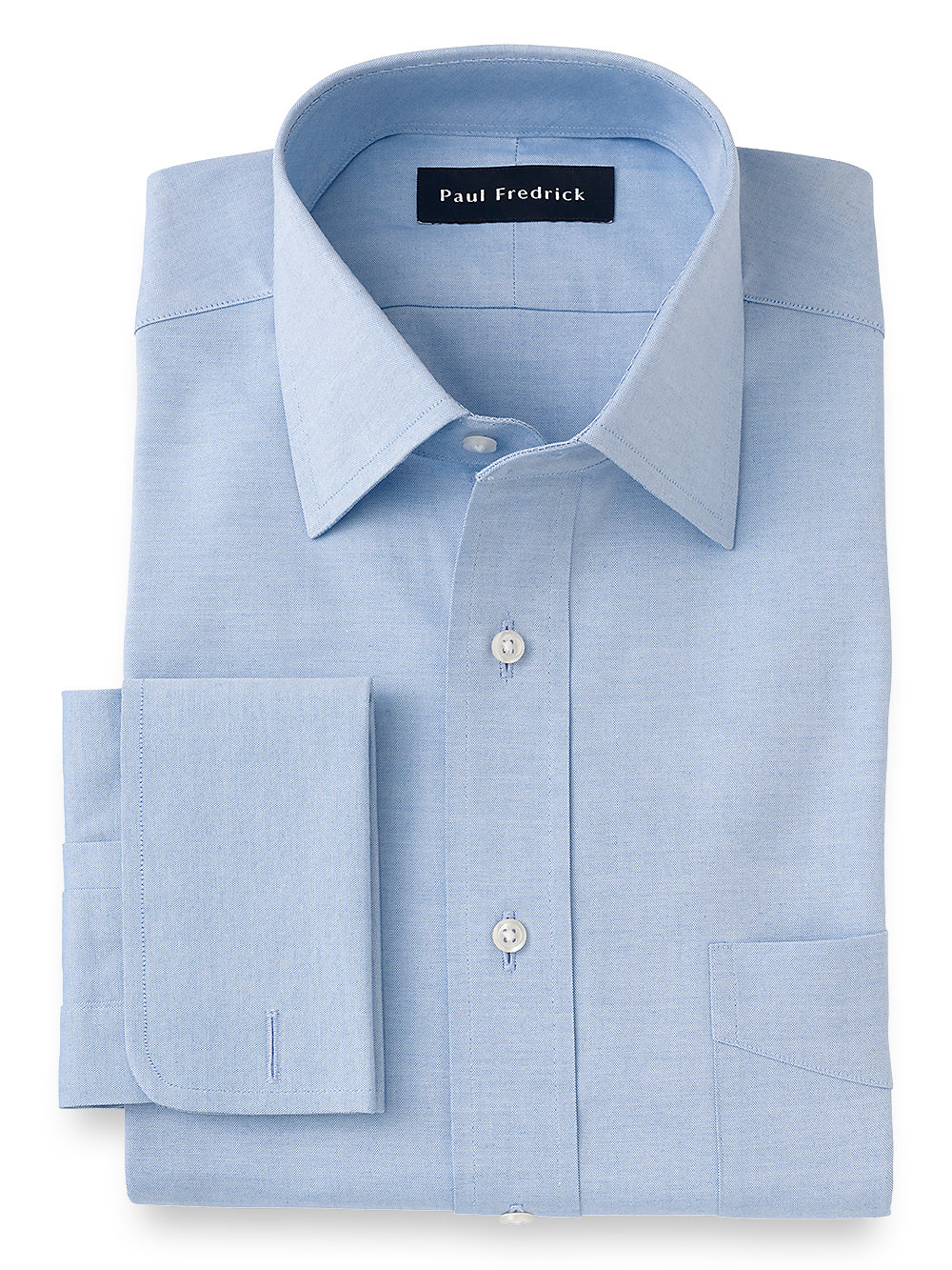 Paul Fredrick Mens Slim Fit Pinpoint Spread Collar Dress Shirt 