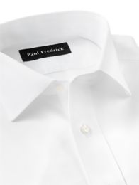 Slim Fit NonIron Cotton Pinpoint Solid Color Spread Collar Dress Shirt
