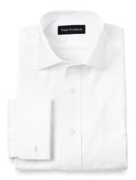 Slim Fit Pure Cotton Broadcloth Spread Collar French Cuff Dress Shirt