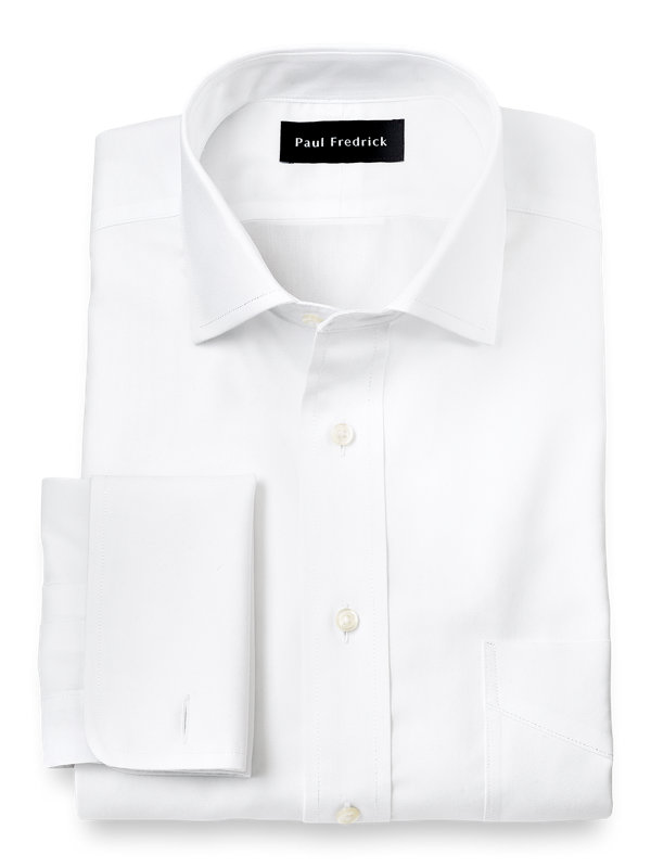 Paul Fredrick Mens Slim Fit Impeccable Non-Iron Cotton Button Cuff Dress Shirt
