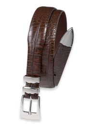 Crocodile Embossed With Metal Keeper & Tip Belt – Paul Fredrick