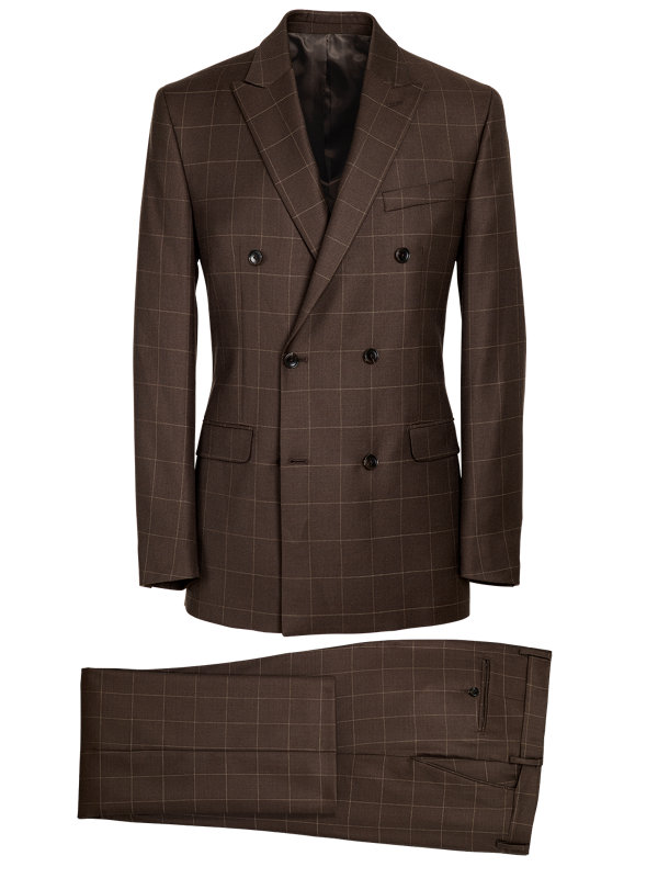 Tailored Fit Double Breasted Essential Wool Suit