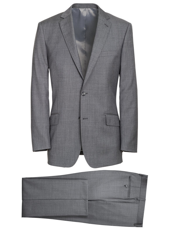 Tailored Fit Sharkskin Notch Lapel Suit