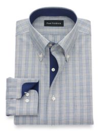 mens fitted dress shirts button down collar