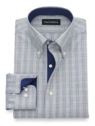 white plaid dress shirt