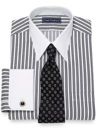 Slim Fit Satin Stripe Dress Shirt Paul Fredrick