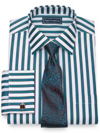 Cotton Shadow Stripe Dress Shirt | Paul Fredrick
