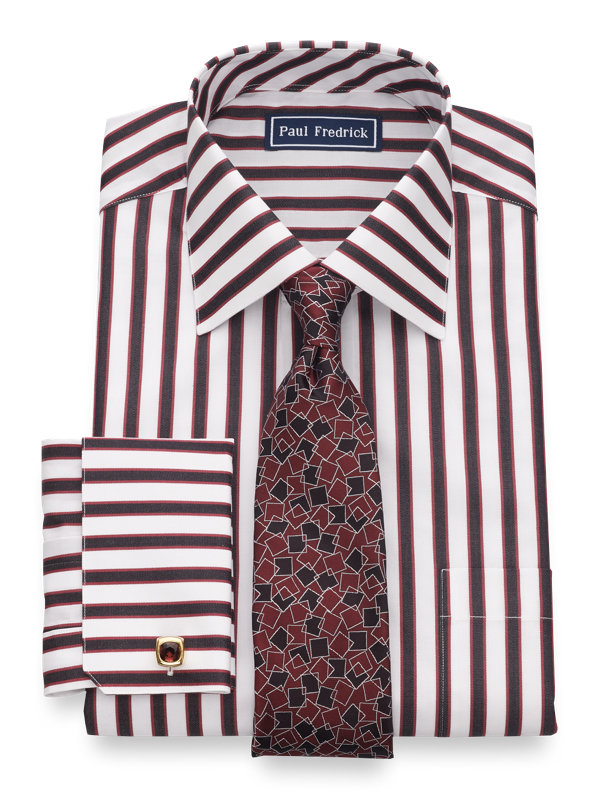 Pure Cotton Shadow Stripe French Cuff Dress Shirt | Paul Fredrick
