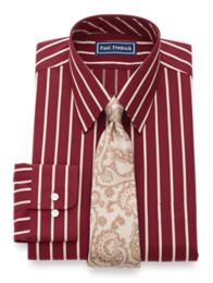 red and black striped dress shirt