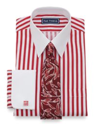 Pure Cotton Satin Stripe French Cuff Dress Shirt | Paul Fredrick