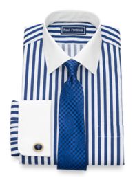 Pure Cotton Bold Stripe French Cuff Dress Shirt Paul Fredrick