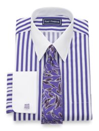 Pure Cotton Satin Stripe French Cuff Dress Shirt Paul Fredrick