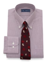 Pure Cotton Fine Line Stripe Button Cuff Dress Shirt