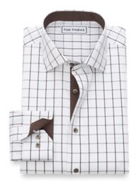 brown checkered dress shirt