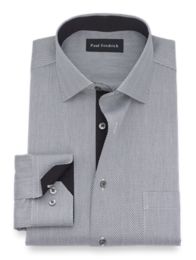 white herringbone dress shirt