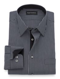 black and white striped dress shirt