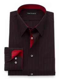 mens red pinstripe dress shirt