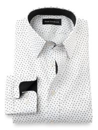 Non-iron Cotton Micro Print Dress Shirt With Contrast Trim – Paul