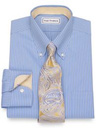 NonIron Cotton Stripe Dress Shirt Paul Fredrick