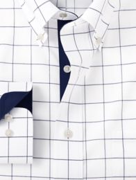 Non-iron Cotton Windowpane Dress Shirt With Contrast Trim – Paul