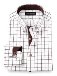 Brown checkered cheap dress shirt