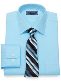 Pure Cotton Broadcloth Herringbone Dress Shirt Paul Fredrick