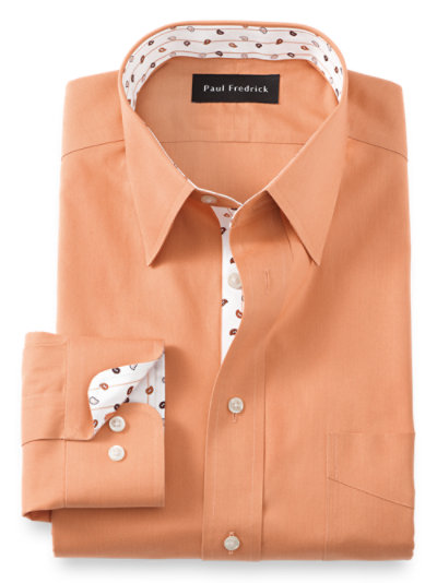 Men's Cotton Blend Double Collar Floral Design Casual Dress Shirts