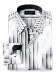 Black and white store striped dress shirt