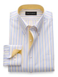 mens yellow striped dress shirt