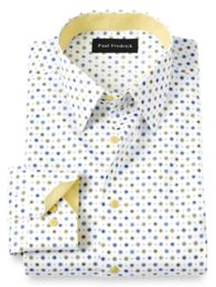 mens dress shirt with patterned cuffs