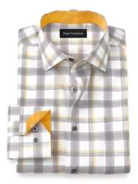 Non-iron Cotton Check Dress Shirt With Contrast Trim – Paul Fredrick