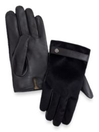 leather and fur gloves