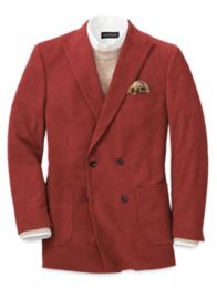 Corduroy Double Breasted Peak Lapel Sport Coat