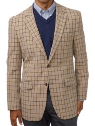 Classic Fit Cotton Windowpane Notch Lapel Sport Coat Paul Fredrick