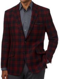 Tailored Fit Wool Plaid Notch Lapel Sport Coat | Paul Fredrick