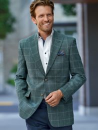 Italian Wool Plaid Single Breasted Peak Lapel Sport Coat – Paul Fredrick