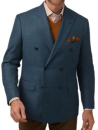 Tailored Fit Italian Wool Double Breasted Peak Lapel Sport Coat Paul