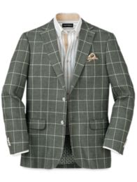 Green Linen Men Jacket Casual Business Peak Lapel Wedding Summer Groom  Blazer