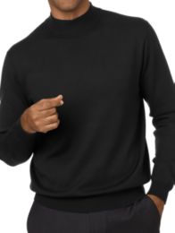 men's short sleeve silk mock turtleneck