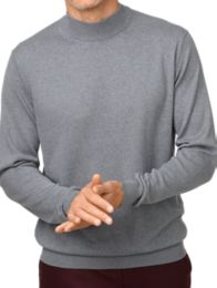 Silk, Cotton and Cashmere Mock Neck Sweater Paul Fredrick