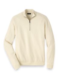 Cashmere Button Mock Neck Sweater