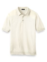 Silk, Cotton & Cashmere Three Button Polo