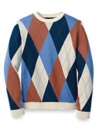 Cotton Argyle Crewneck Sweater