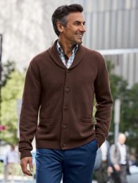 Shawl collar outlet button cardigan