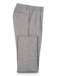 Classic Fit Wool Gabardine Pleated Pant | Paul Fredrick