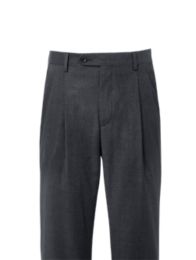 Classic Fit Wool Gabardine Pleated Pants | Clearance