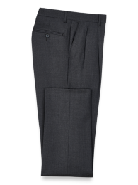 Men's Pleated Resort Trouser, Black Pleated Trouser for Men