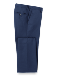 Mens Classic Fit Solid Royal Blue Flat Front Wool Dress Pants