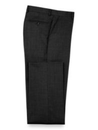 Super Fine Wool Sharkskin Flat Front Pants | Paul Fredrick