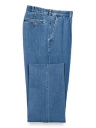 Pleated Denim Pants – Paul Fredrick